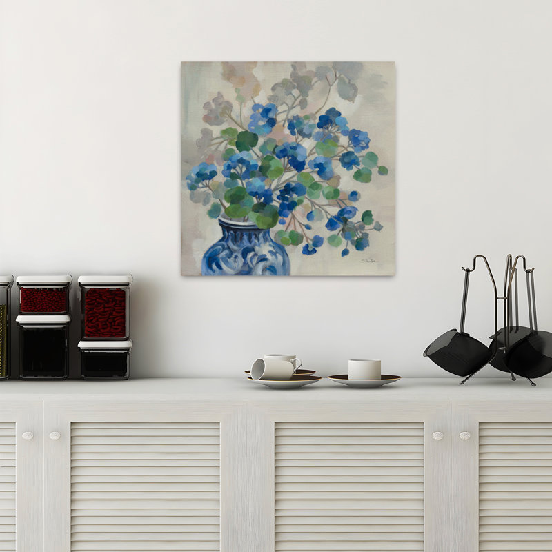 Fenêtre printanière, art floral contemporain, H 18 po x l 18 po