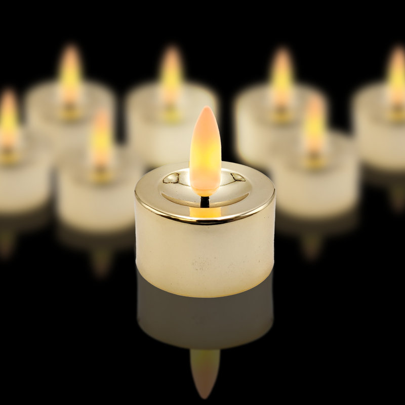 Flambeaux à mèche 3D à piles, Or