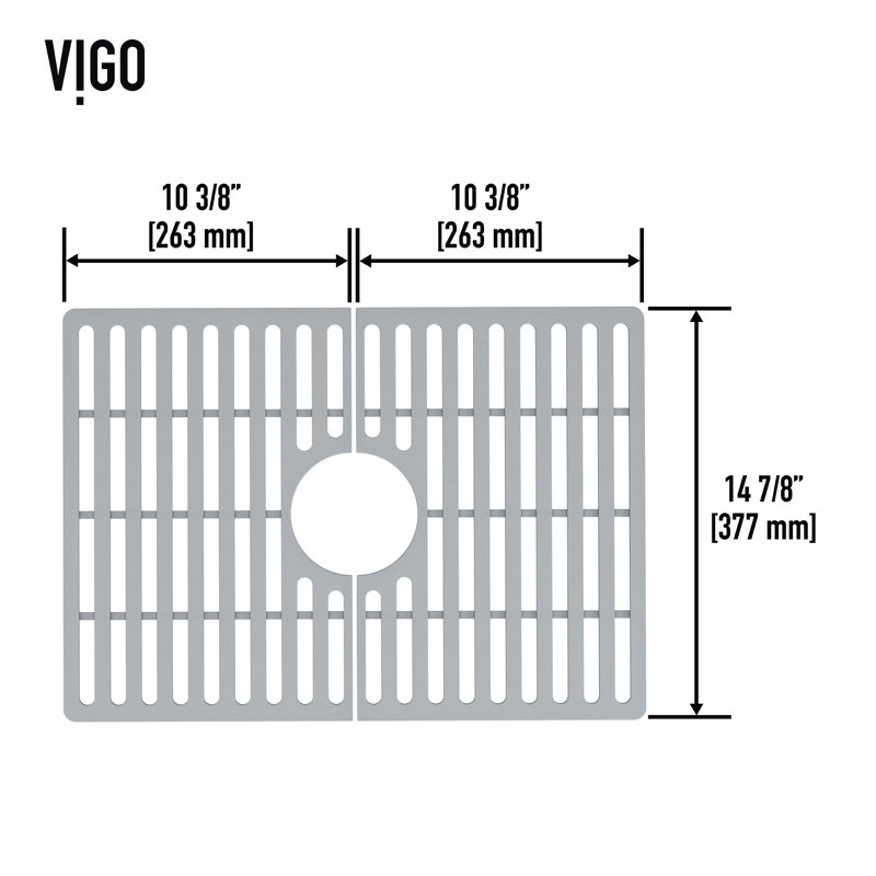 Silicone 20.75 in. x 14.875 in. Silicone Bottom Grid for 24 in. Single Bowl Kitchen Sink, Gray