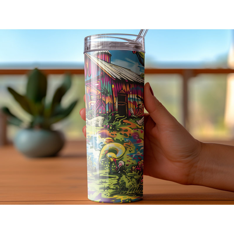 Choose Handmade Tumblers 591ml Vacuum Insulated Stainless Steel (18/8) Travel Tumbler with Straw