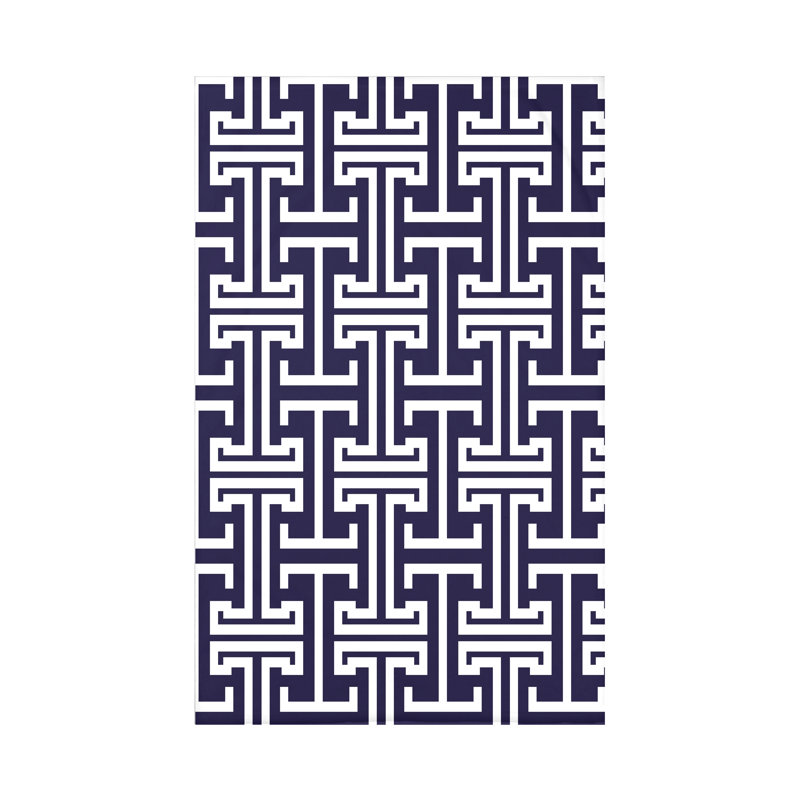 Jeté en molleton Greeko, L 60 po x l 50 po x P 0,5 po, Bleu marine printanier