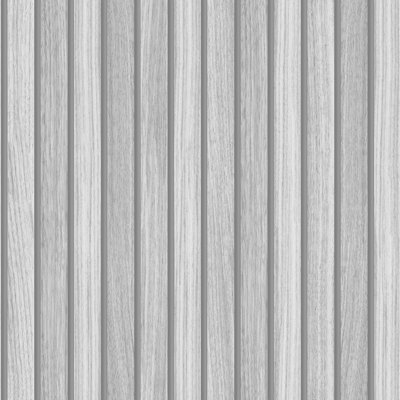 SAMPLE-Fresco Wooden Slats Grey Wallpaper