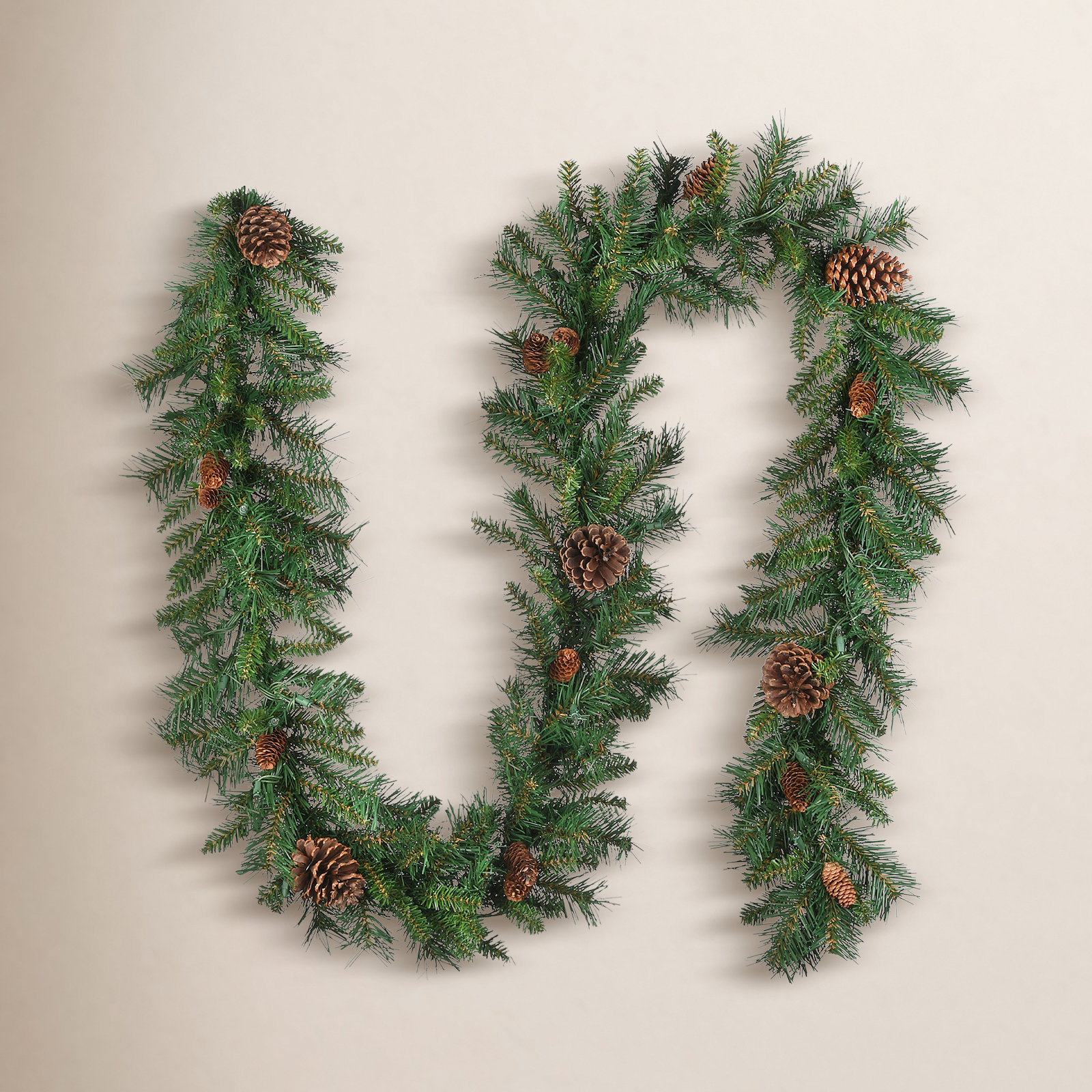 The Holiday Aisle® 9ft. Pine Cone Garland with Clear Lights