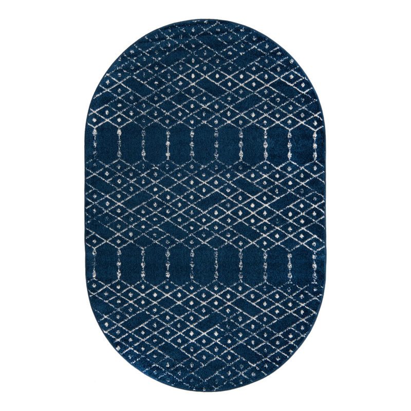Lenwood Geometric Indoor Rug, Oval 5'3" x 8'