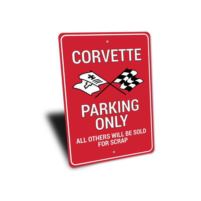 Enseigne en aluminium Corvette, H 18 po x l 12 po x P 0,06 po