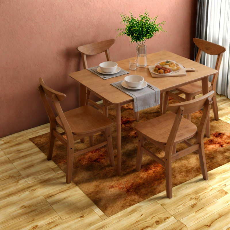 Ensemble de table de salle à manger rustique peu encombrant de style maison de campagne en bois de noyer