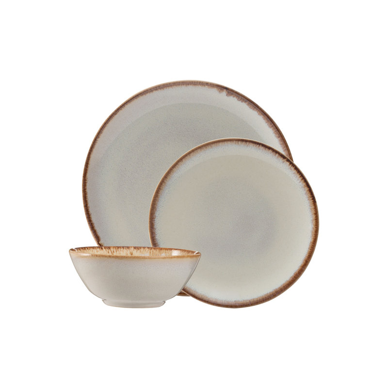 Reactive 12pc Dinner Set, Cream