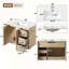 Meuble-lavabo mural traditionnel de 91 cm (36 po) avec lavabo en céramique, armoire de rangement avec 3 tiroirs et charnières à fermeture silencieuse.