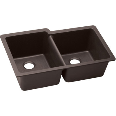Quartz Luxe 33" L x 21" W Double Basin Undermount Kitchen Sink