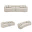 Canapé modulaire courbé en tissu de laine d'agneau, style minimaliste moderne, comprimé (aucun assemblage requis)-348745871