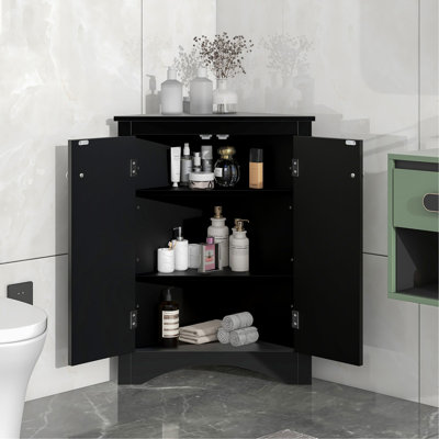 Armoire de rangement triangulaire pour salle de bain avec tablettes réglables, armoire de plancher autoportante pour la cuisine à domicile