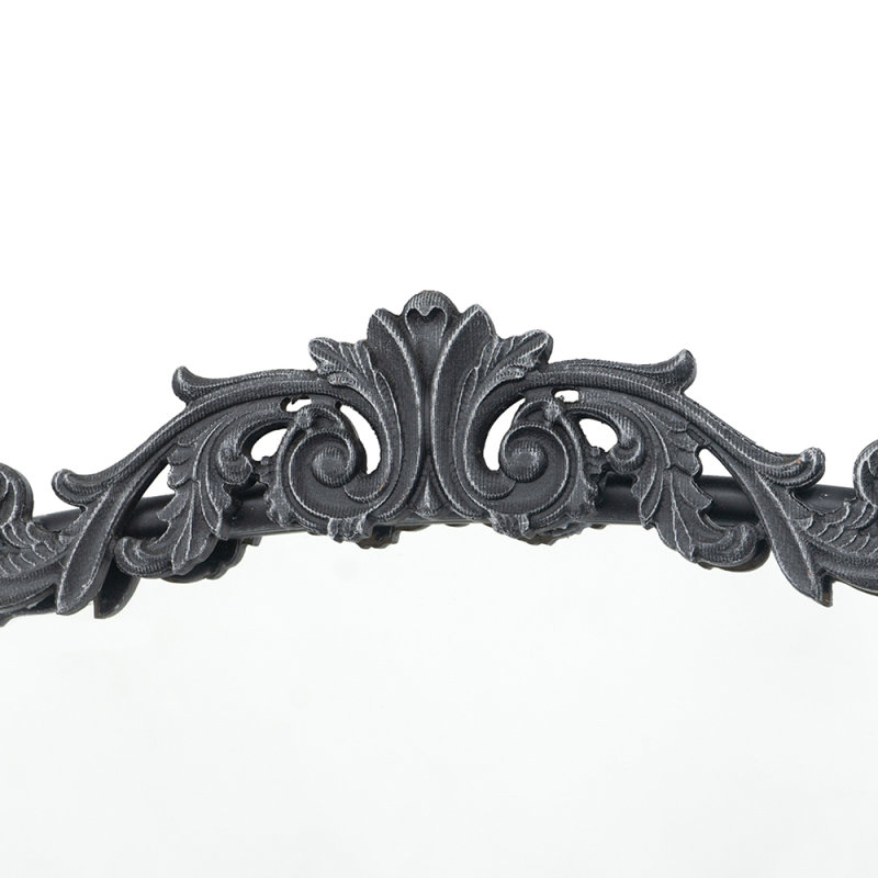 Miroir pleine grandeur 66 po x 36 po, miroir arqué suspendu ou appuyé contre le mur, grand miroir noir pour le salon, Noir