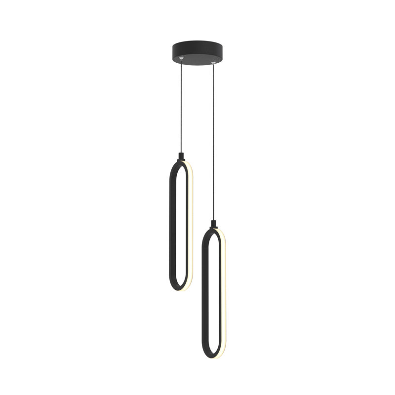 Zanaia 2 - Light LED Pendant, Black, 15" H x 5" W x 5" D