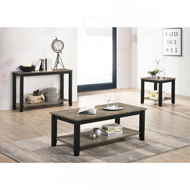 Coffee Table With Open Shelf In Dark Brown