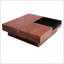 Table basse de rangement d'inspiration rétro en bois d'acacia italien avec beaucoup d'espace et un design durable, brun et noir