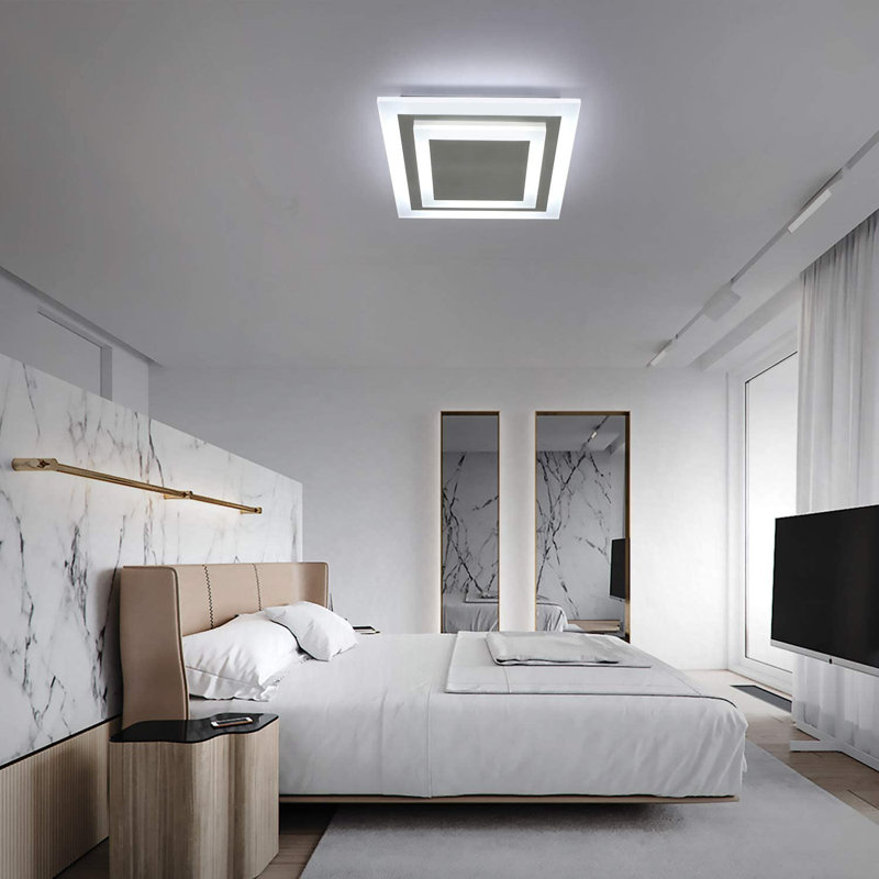 1-Light LED Semi Flush Mount, 6.5cm H x 40cm W x 40cm D