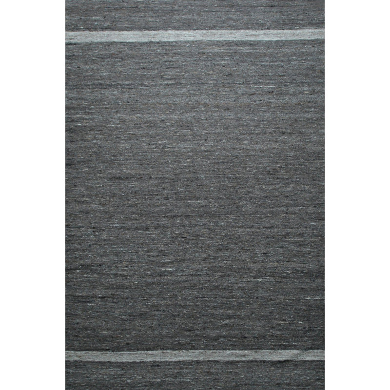 Tapis gris en laine tissé à plat Liyat, Rectangle de 10 pi x 14 pi