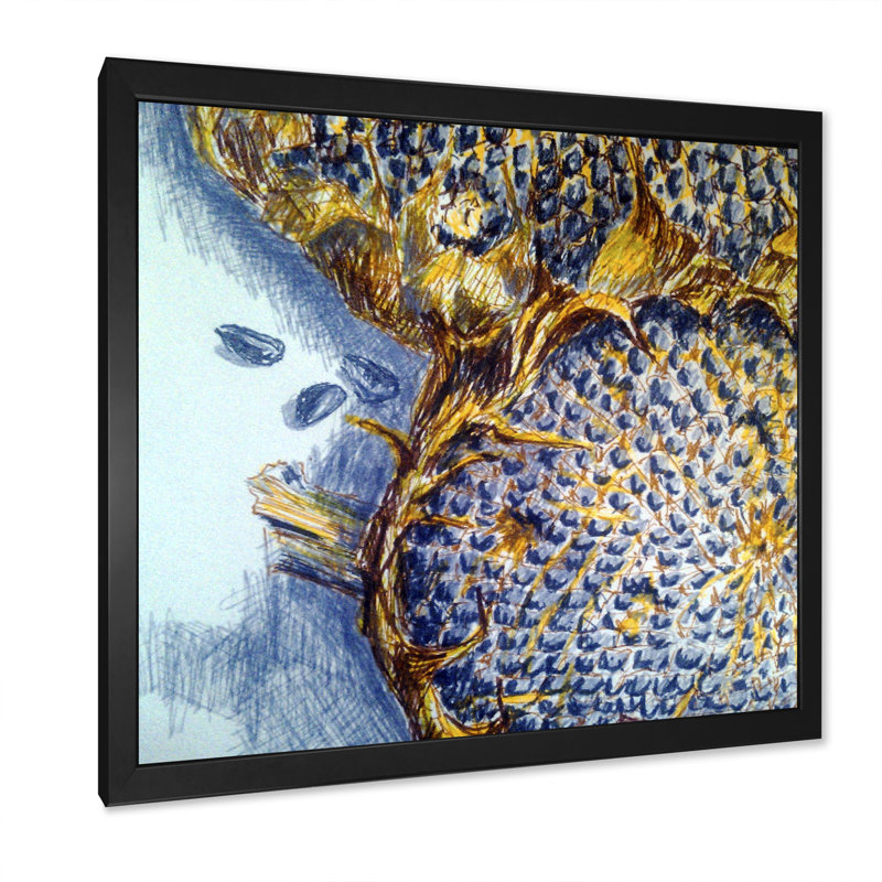 Sunflower Seeds Sunflowers - reproduction d'art sur toile, Cadre noir, H 16 po x l 16 po x P 1 po