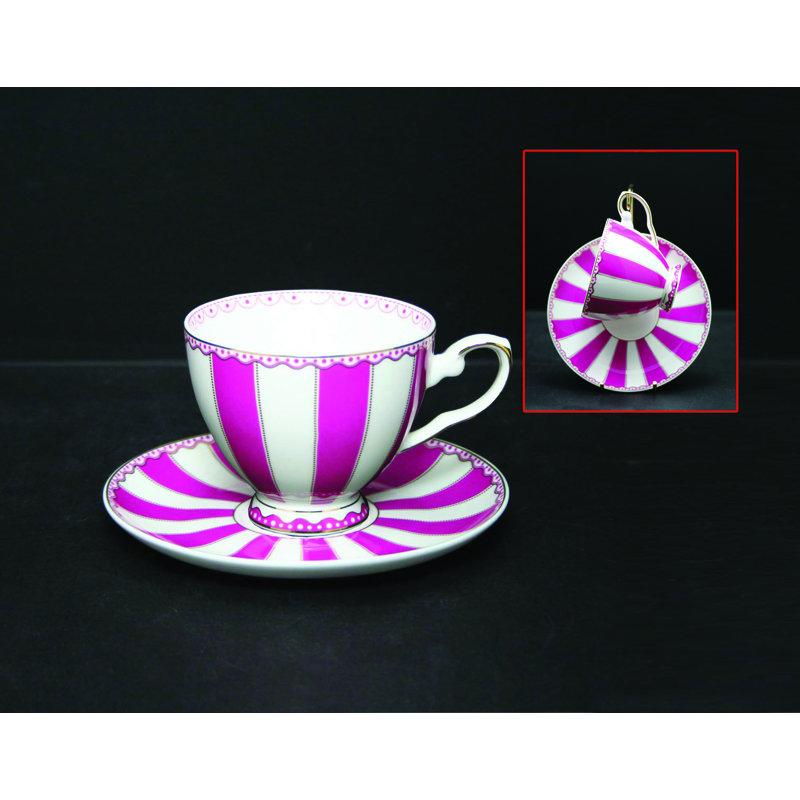 Ensemble de tasse et soucoupe balkaran, Rose