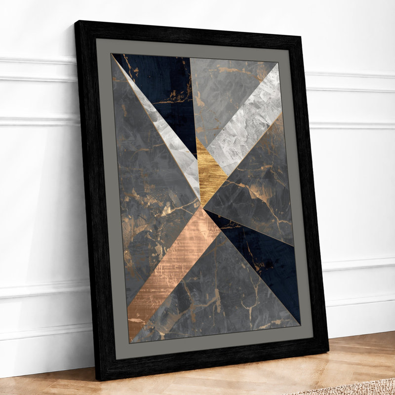 Geometric Textures Industrial - Framed Print, A1 - 84.1 x 59.4 cm, Black