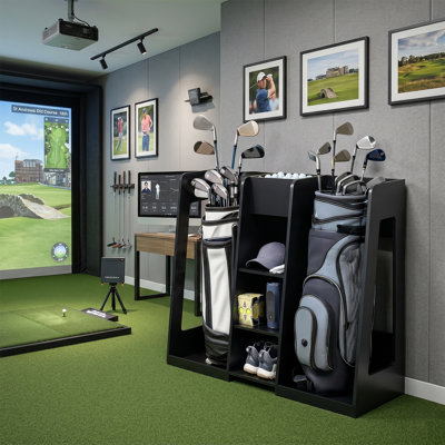 Life Finds Golf Bag Storage Organizer for 2 Club Bags and Accessories