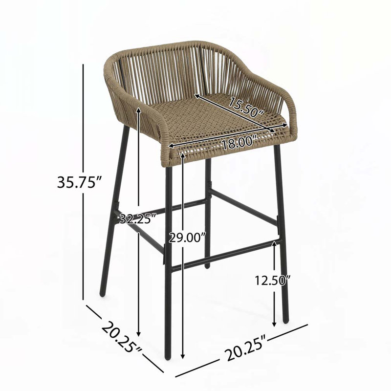 Tabouret de bar pour l'extérieur, Brun