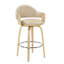 Daxton Mid-Century Swivel Bar & Counter Stool With Curved Back, Upholstered Seat, And Wood Frame-114210794-114210796-114210791