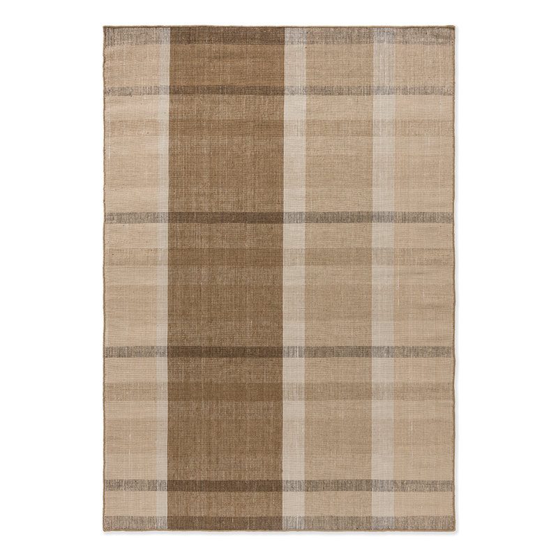 Zona Plaid Area Rug in Brown/Ivory/Beige, Rectangle 4'7" x 6'7"