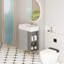 Meuble-lavabo à tablettes ouvertes avec lavabo en céramique et porte à fermeture douce, armoire de rangement pour vestiaire facile d'accès et d'organisation, assemblage requis.-1089043216