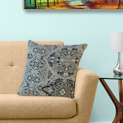 Xuxa Damask Feather Reversible Throw Pillow