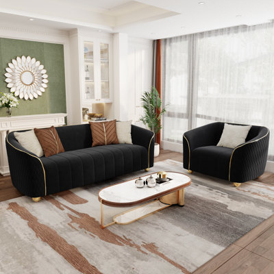 3 Seater Curved Velvet Sofa And Armchair For Living Room, Bedroom, Office, Apartment