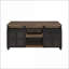 Chêne rustique & amp; Table basse noire avec portes coulissantes - Rangement caché peu encombrant pour le salon