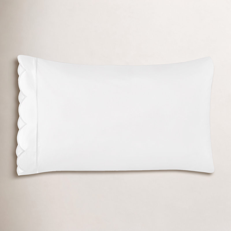 Michelet SCALLOP FRAME PERCALE PCASE, White, King Pillowcase