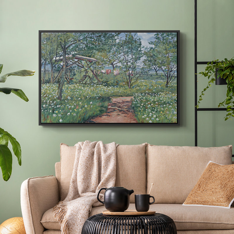 Paysage rétro - CCCL XXVI, Toile avec cadre flottant noir, H 17 po x l 25 po x P 2 po