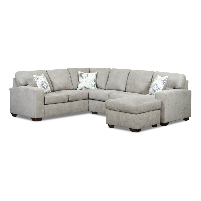 Canapé modulaire de coin à droite de 114 po Ryo, Polyester gris