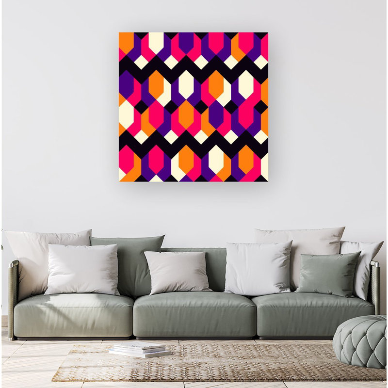 Coloured Abstract Pattern - Wrapped Canvas Print