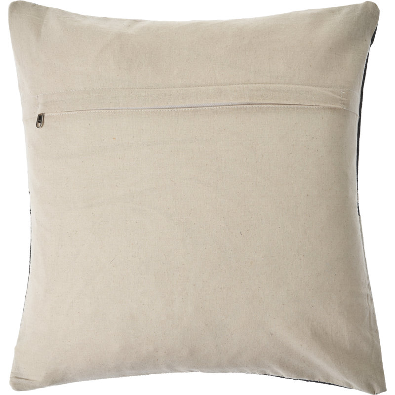 Thais Textured Throw Pillow, Polyfill, Ivory & Black