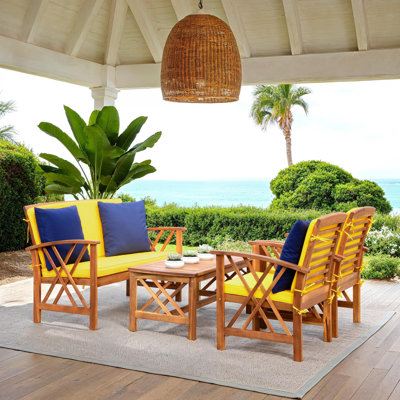 Calhoun 4 Piece Sofa Seating Group with Cushions
