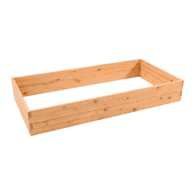  Double Height Red Cedar Raised Garden Bed, Cedar Stain