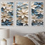 «Poinsettia Radiance I», ensemble de reproductions d'art mural poinsettias beige et bleu