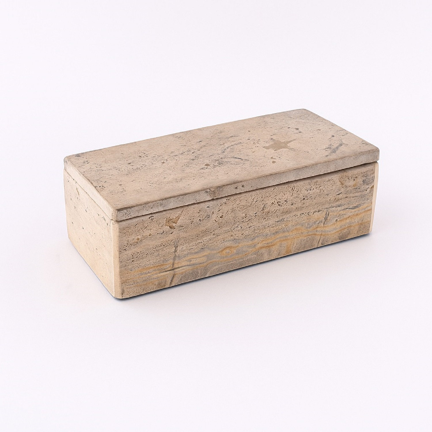 Small Travertine Rectangular Box