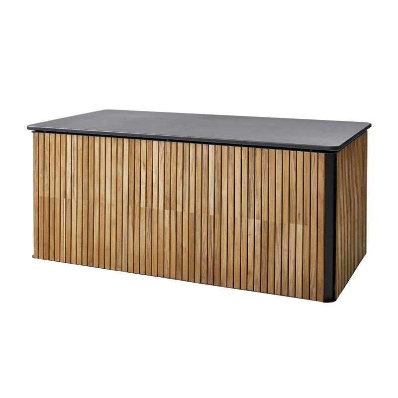 Combine 324.32 Gallon Water Resistant Teak Deck Box in Teak/Lava Gray