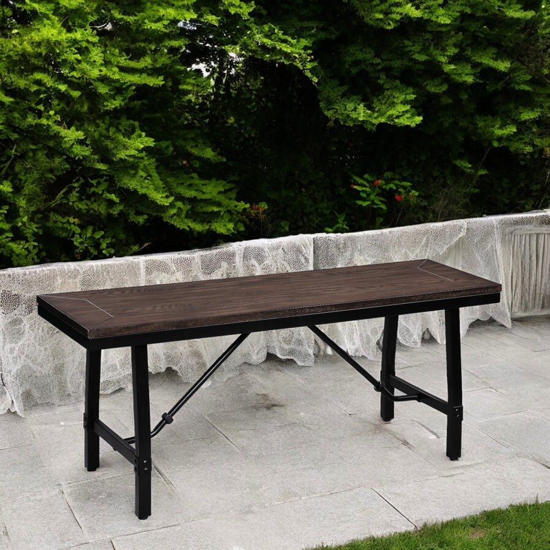 Banc en chêne et finition noire Mariatu