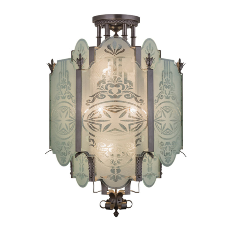 Clavene Glass Semi Flush Mount