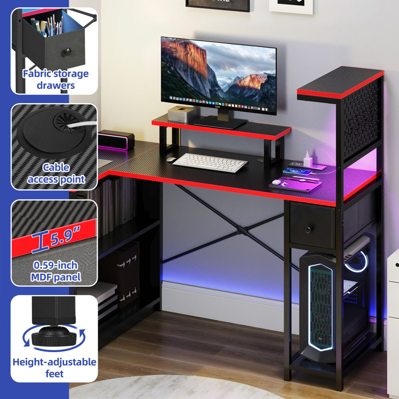 Bureau d'ordinateur réversible avec station de charge