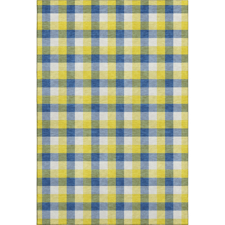 Premium Machine Washable Crumley AMF1053 Plaid Rug