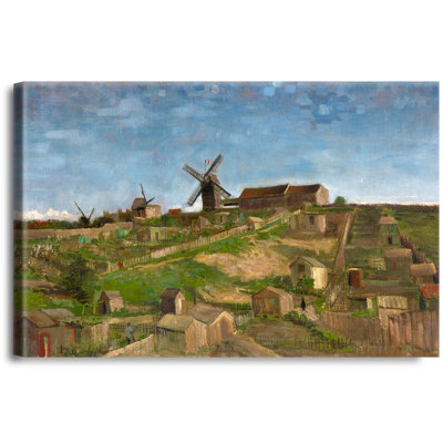 The Hill of Montmartre by Vincent Van Gogh. The World Classic Art Reproductions, Giclee Canvas Prints Wall Art for Home Decor,45x30x1.5 inches