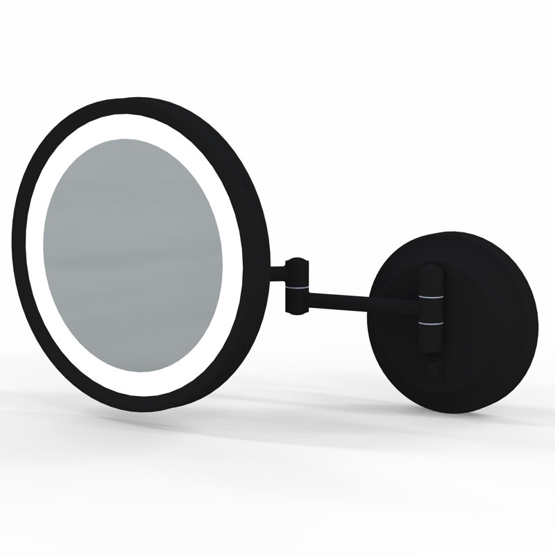 Matte Black LED Wall Mounted Magnifying Mirror