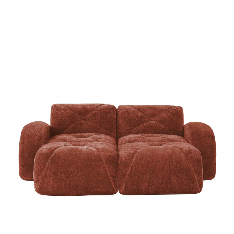 U-shaped Boneless Sofa,Soft Velvet Fabric,Tufted Design,32D High Density Sponge,No Assembly Required,Ergonomic Design Bottom, Anti-Slip Design,Movable Ottomans For Bedrooms