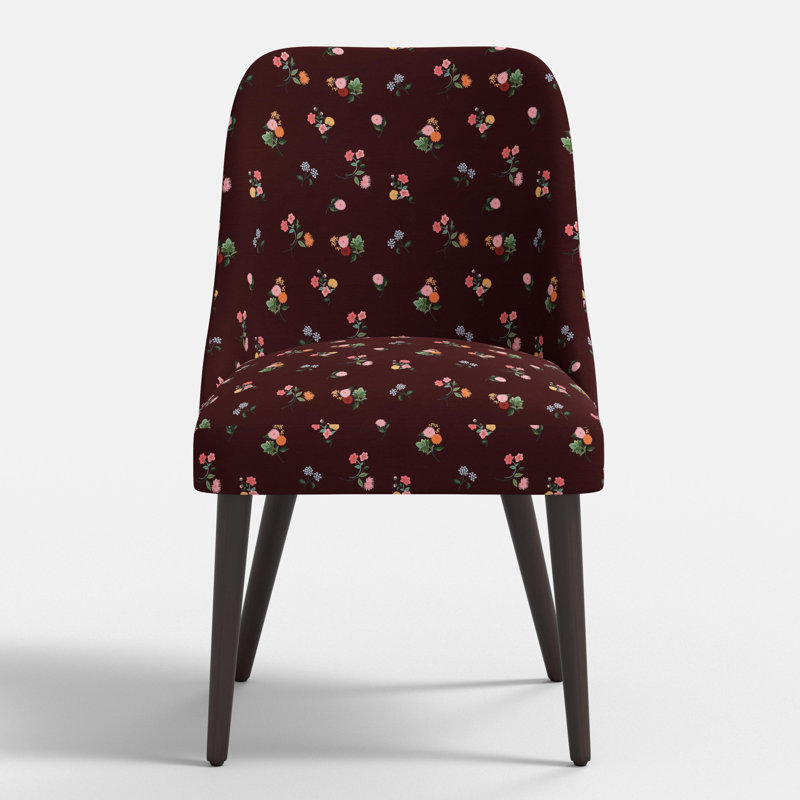 Clare Dining Chair In Ditsy Dahlia Burgundy, Ditsy Dahlia Burgundy